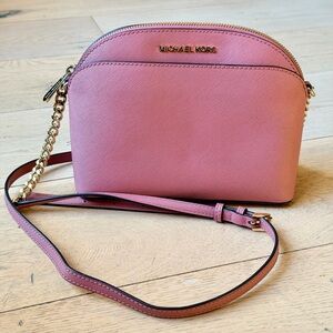 Michael Kors Leather Dome Crossbody - Medium - Pink - EUC